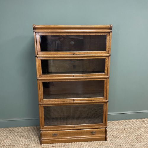 TALL GOLDEN OAK GLOBE WERNICKE STACKING BARRISTERS BOOKCASE - ADDITIONAL PHOTO 7