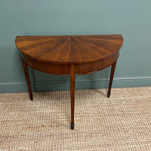 stunning victorian demi lune side table - CATEGORY: ANTIQUE TABLES - DATED VICTORIAN