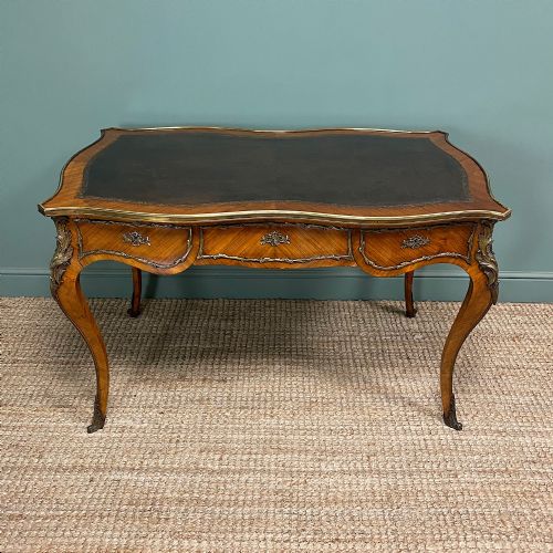 SPECTACULAR KINGWOOD ANTIQUE WRITING TABLE - ADDITIONAL PHOTO 5