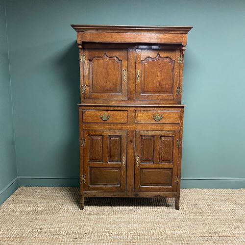 MAGNIFICENT GEORGIAN PERIOD OAK CWPWRDD DEUDDARN CUPBOARD - ADDITIONAL PHOTO 2