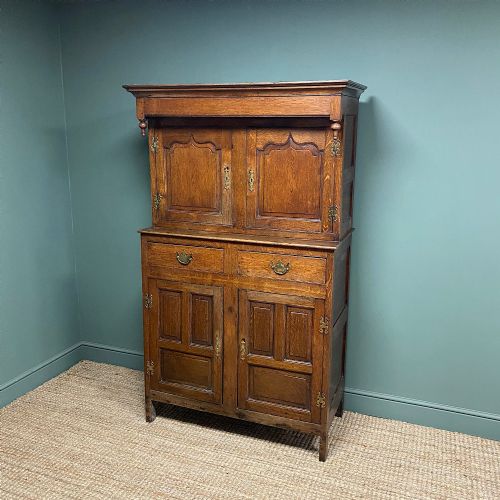 MAGNIFICENT GEORGIAN PERIOD OAK CWPWRDD DEUDDARN CUPBOARD - ADDITIONAL PHOTO 3