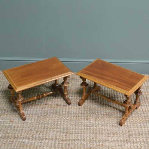 victorian walnut pair of antique coffee tables - CATEGORY: ANTIQUE TABLES - DATED VICTORIAN