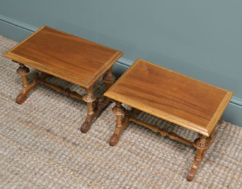 VICTORIAN WALNUT PAIR OF ANTIQUE COFFEE TABLES - ADDITIONAL PHOTO 1