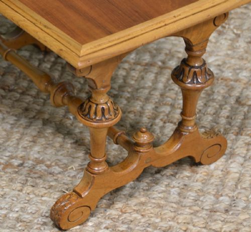 VICTORIAN WALNUT PAIR OF ANTIQUE COFFEE TABLES - ADDITIONAL PHOTO 4