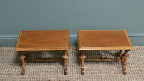 VICTORIAN WALNUT PAIR OF ANTIQUE COFFEE TABLES - ADDITIONAL PHOTO 5