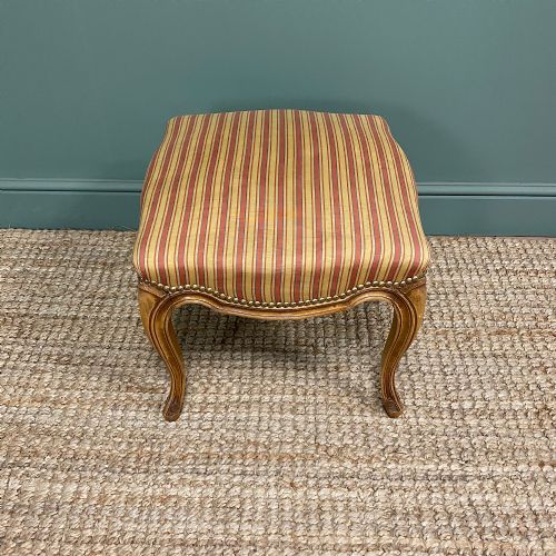 stunning edwardian satin walnut antique stool - CATEGORY: ANTIQUE STOOLS - DATED EDWARDIAN