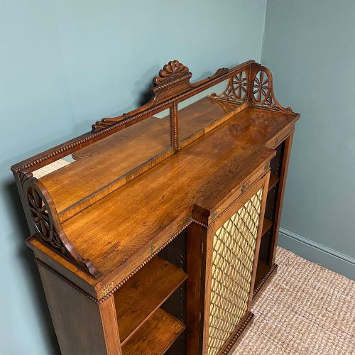 REGENCY ROSEWOOD ANTIQUE CHIFFONIER BOOKCASE - ADDITIONAL PHOTO 5