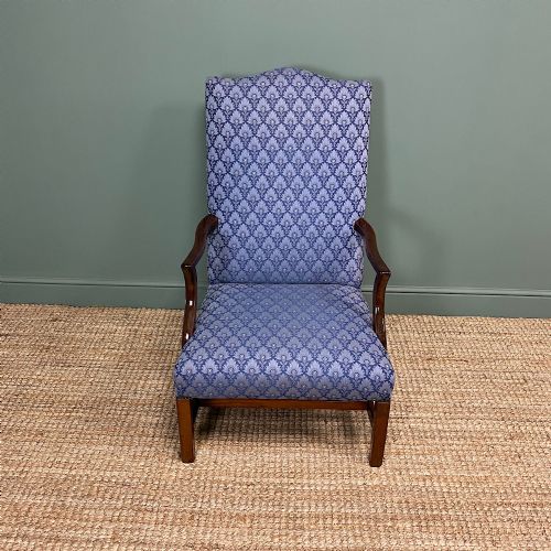 19th century antique upholstered arm chair - CATEGORY: ANTIQUE CHAIRS - DATED 19TH CENTURY