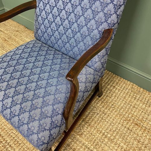 19TH CENTURY ANTIQUE UPHOLSTERED ARM CHAIR - ADDITIONAL PHOTO 3
