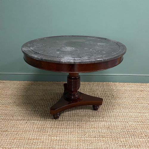 SUPERB QUALITY MARBLE TOP ANTIQUE CENTRE TABLE - ADDITIONAL PHOTO 5