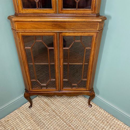 BEAUTIFUL EDWARDIAN MAHOGANY ANTIQUE CORNER CABINET - ADDITIONAL PHOTO 3