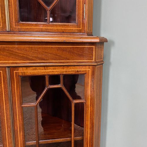 BEAUTIFUL EDWARDIAN MAHOGANY ANTIQUE CORNER CABINET - ADDITIONAL PHOTO 7