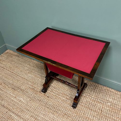 SPECTACULAR VICTORIAN ROSEWOOD ANTIQUE WORK TABLE - ADDITIONAL PHOTO 5
