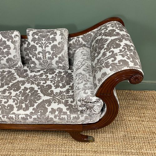 SPECTACULAR QUALITY REGENCY MAHOGANY ANTIQUE CHAISE LOUNGE - ADDITIONAL PHOTO 1