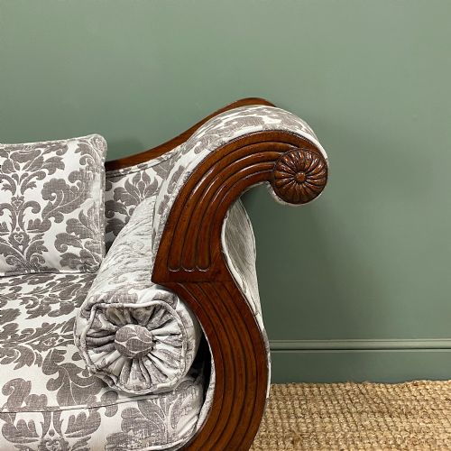SPECTACULAR QUALITY REGENCY MAHOGANY ANTIQUE CHAISE LOUNGE - ADDITIONAL PHOTO 4