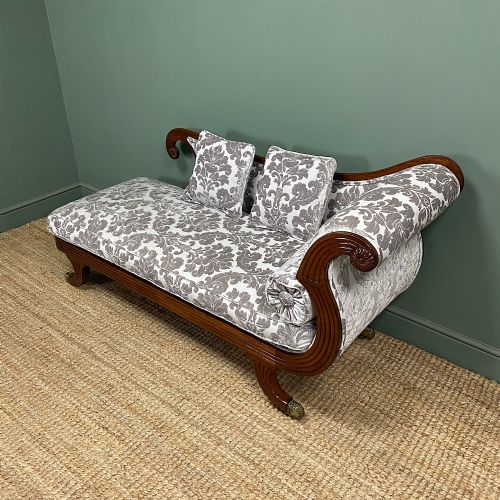 SPECTACULAR QUALITY REGENCY MAHOGANY ANTIQUE CHAISE LOUNGE - ADDITIONAL PHOTO 5