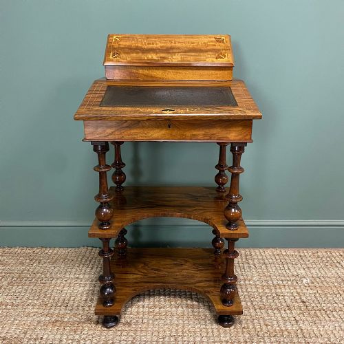 STUNNING VICTORIAN WALNUT ANTIQUE DAVENPORT WHATNOT - ADDITIONAL PHOTO 3