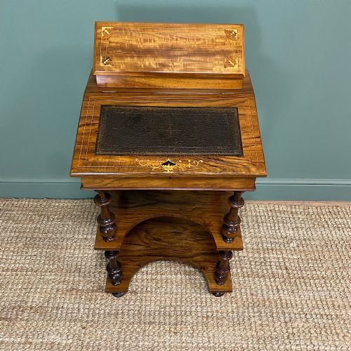 STUNNING VICTORIAN WALNUT ANTIQUE DAVENPORT WHATNOT - ADDITIONAL PHOTO 8