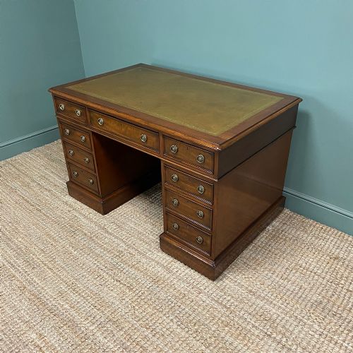 QUALITY VICTORIAN MAHOGANY ANTIQUE PEDESTAL DESK - ADDITIONAL PHOTO 4
