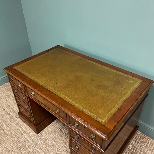 QUALITY VICTORIAN MAHOGANY ANTIQUE PEDESTAL DESK - ADDITIONAL PHOTO 6