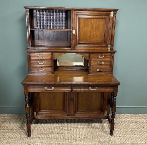 unusual victorian gillows walnut secretaire cabinet - CATEGORY: ANTIQUE BUREAU - DATED VICTORIAN