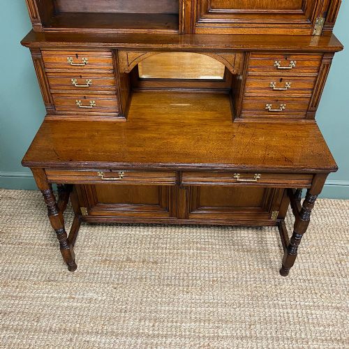 UNUSUAL VICTORIAN GILLOWS WALNUT SECRETAIRE CABINET - ADDITIONAL PHOTO 1