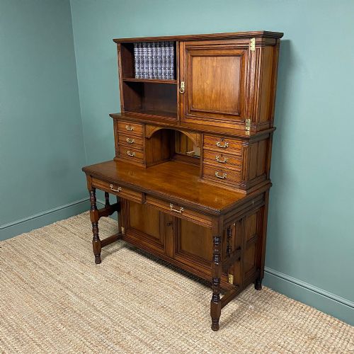 UNUSUAL VICTORIAN GILLOWS WALNUT SECRETAIRE CABINET - ADDITIONAL PHOTO 2