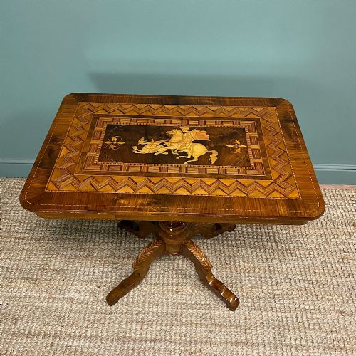 spectacular inlaid walnut antique sorrento table - CATEGORY: ANTIQUE TABLES - DATED VICTORIAN