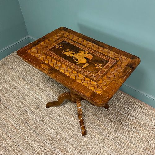 SPECTACULAR INLAID WALNUT ANTIQUE SORRENTO TABLE - ADDITIONAL PHOTO 3