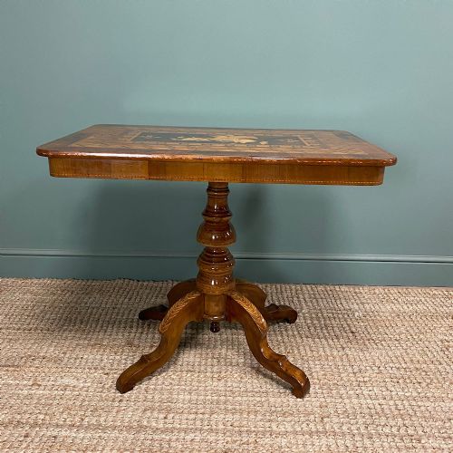 SPECTACULAR INLAID WALNUT ANTIQUE SORRENTO TABLE - ADDITIONAL PHOTO 4