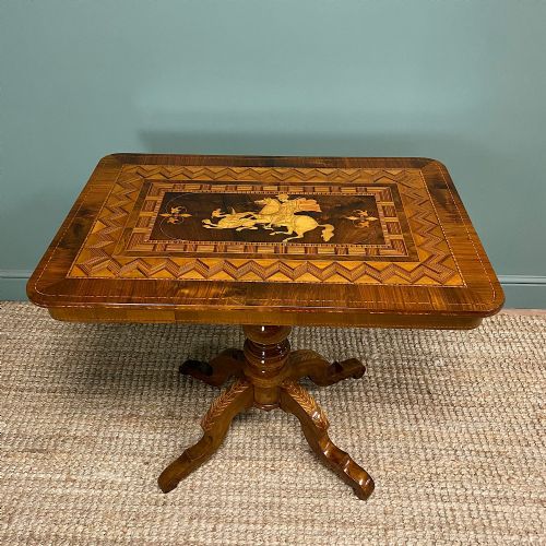 SPECTACULAR INLAID WALNUT ANTIQUE SORRENTO TABLE - ADDITIONAL PHOTO 6