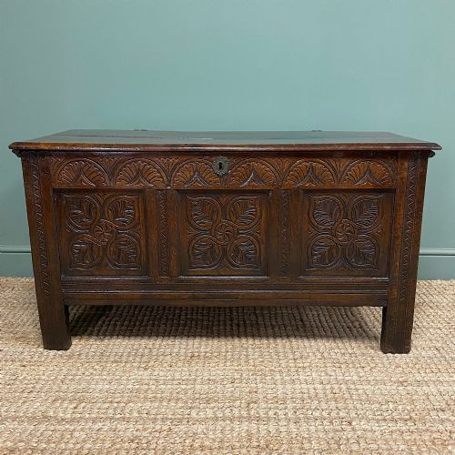 beautiful period antique oak coffer - CATEGORY: ANTIQUE CHESTS - DATED 17TH CENTURY
