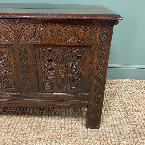 BEAUTIFUL PERIOD ANTIQUE OAK COFFER - ADDITIONAL PHOTO 2