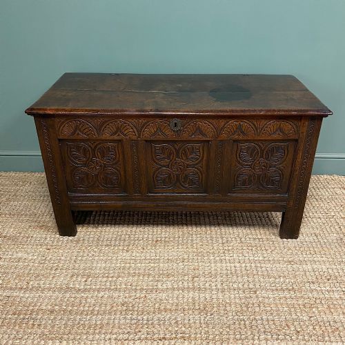BEAUTIFUL PERIOD ANTIQUE OAK COFFER - ADDITIONAL PHOTO 5