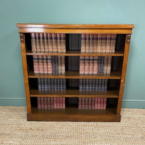 beautiful victorian antique oak open bookcase - CATEGORY: ANTIQUE BOOKCASES - DATED VICTORIAN