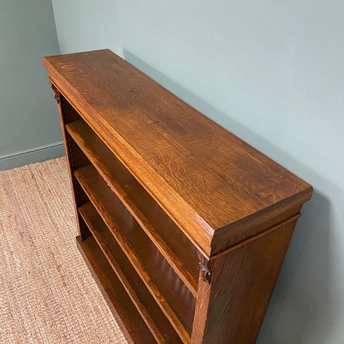 BEAUTIFUL VICTORIAN ANTIQUE OAK OPEN BOOKCASE - ADDITIONAL PHOTO 1