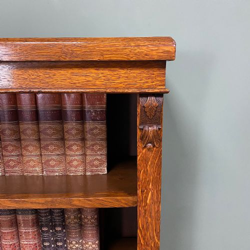 BEAUTIFUL VICTORIAN ANTIQUE OAK OPEN BOOKCASE - ADDITIONAL PHOTO 2