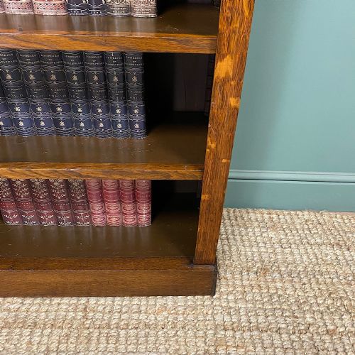 BEAUTIFUL VICTORIAN ANTIQUE OAK OPEN BOOKCASE - ADDITIONAL PHOTO 3