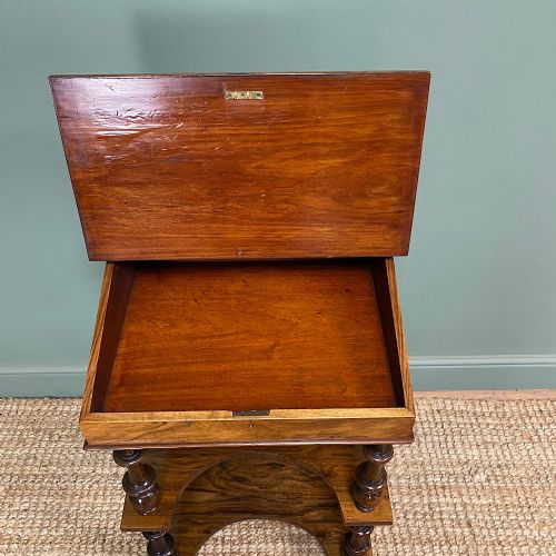STUNNING VICTORIAN WALNUT ANTIQUE DAVENPORT WHATNOT - ADDITIONAL PHOTO 2
