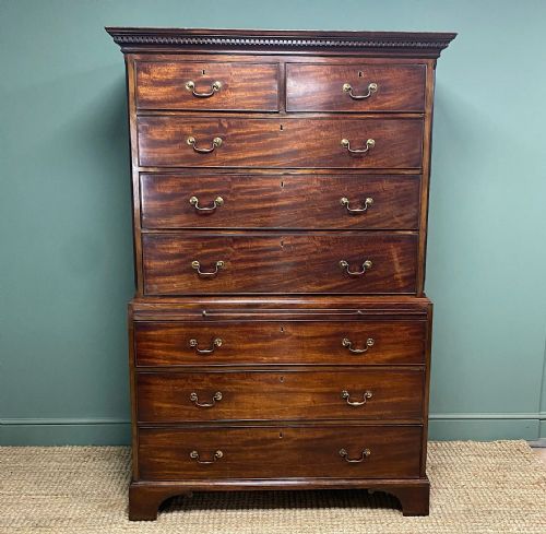 country house george iii antique mahogany chest - CATEGORY: ANTIQUE CHEST OF DRAWERS - DATED 18TH CENTURY