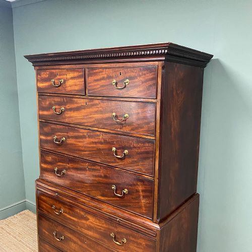 COUNTRY HOUSE GEORGE III ANTIQUE MAHOGANY CHEST - ADDITIONAL PHOTO 5