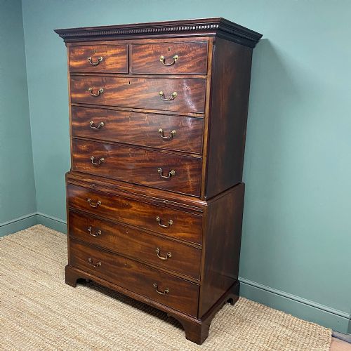 COUNTRY HOUSE GEORGE III ANTIQUE MAHOGANY CHEST - ADDITIONAL PHOTO 6