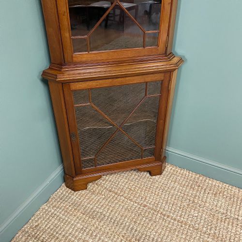 STUNNING EDWARDIAN ANTIQUE GLAZED CORNER DISPLAY CABINET - ADDITIONAL PHOTO 1