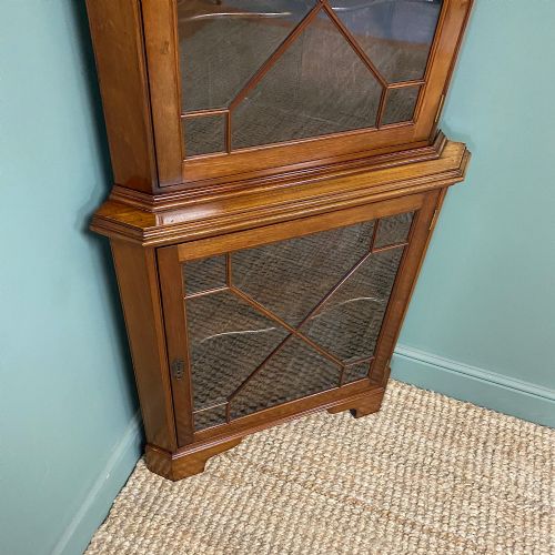 STUNNING EDWARDIAN ANTIQUE GLAZED CORNER DISPLAY CABINET - ADDITIONAL PHOTO 2