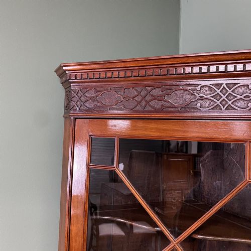 STUNNING EDWARDIAN ANTIQUE GLAZED CORNER DISPLAY CABINET - ADDITIONAL PHOTO 6
