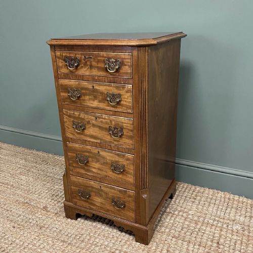 SMALL MAHOGANY ANTIQUE CHEST OF DRAWERS - ADDITIONAL PHOTO 2