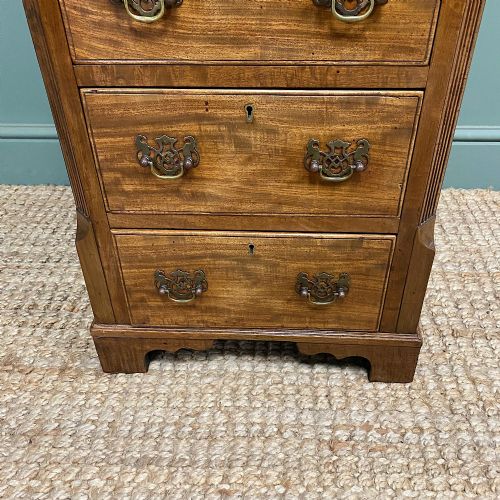 SMALL MAHOGANY ANTIQUE CHEST OF DRAWERS - ADDITIONAL PHOTO 4