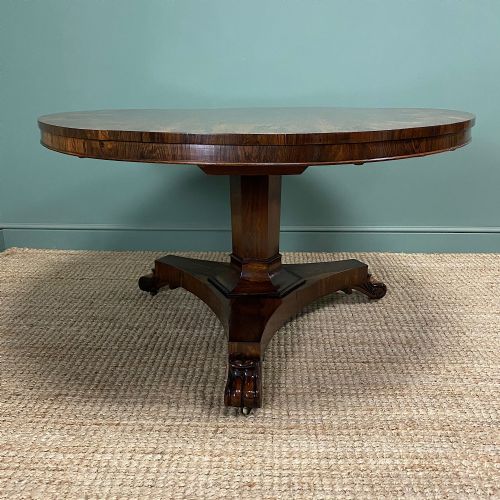 LARGE CIRCULAR ROSEWOOD ANTIQUE DINING TABLE - ADDITIONAL PHOTO 1