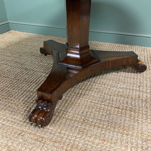 LARGE CIRCULAR ROSEWOOD ANTIQUE DINING TABLE - ADDITIONAL PHOTO 2