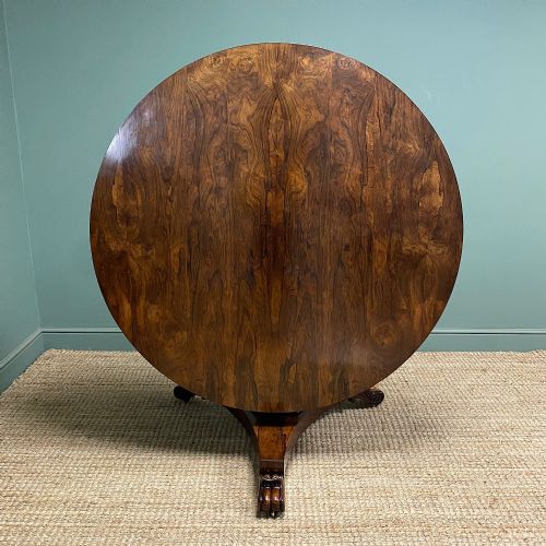 LARGE CIRCULAR ROSEWOOD ANTIQUE DINING TABLE - ADDITIONAL PHOTO 3